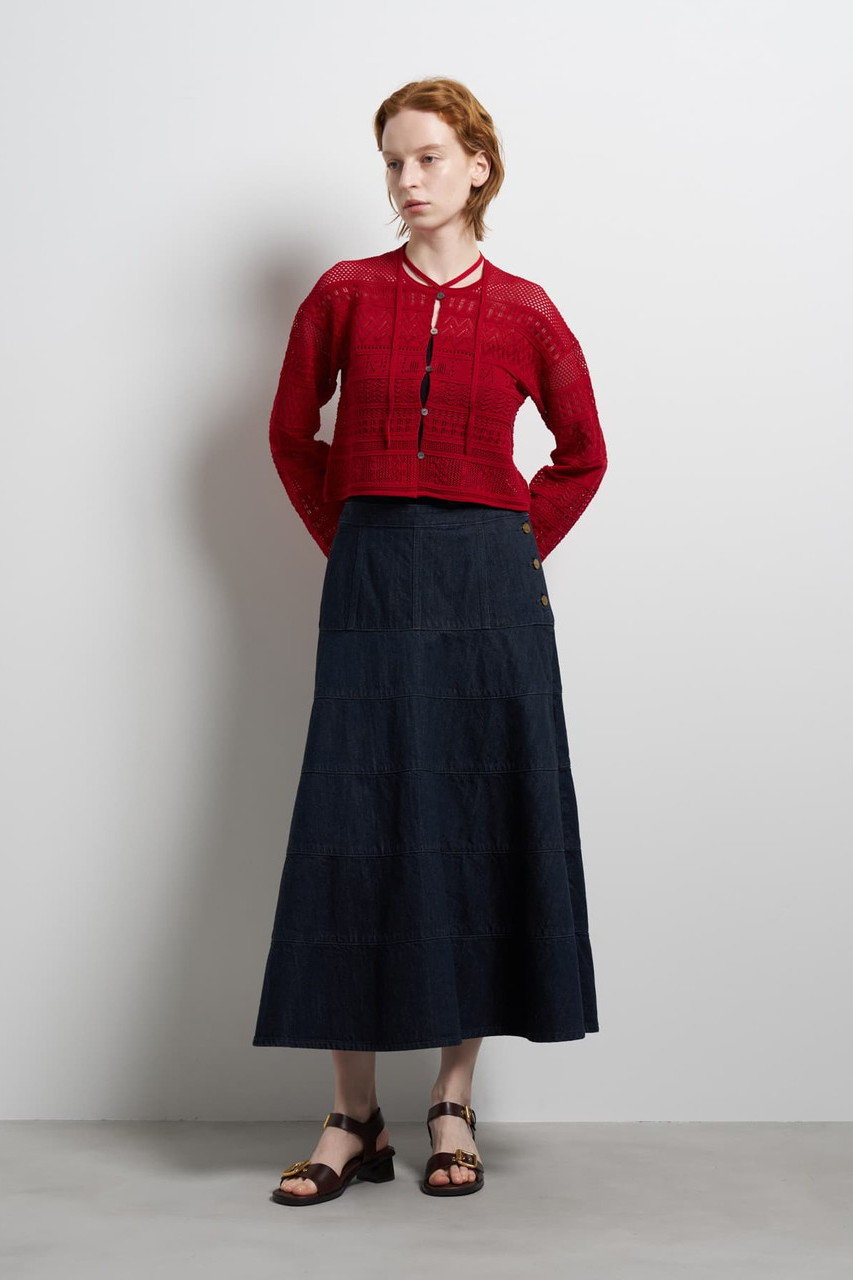 新品タグ付　ランバンオンブルー　カーディガンとスカート LANVIN en Bleu(ランバン オン ブルー)｜レースニットカーディガン