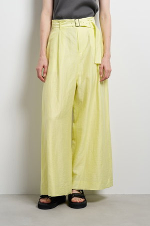 ランバン オン ブルー/LANVIN en Bleuの【予約販売】ベルト付きリネンワイドタックパンツ(110600/110601)