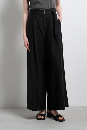 ランバン オン ブルー/LANVIN en Bleuの【予約販売】ベルト付きリネンワイドタックパンツ(110600/110601)