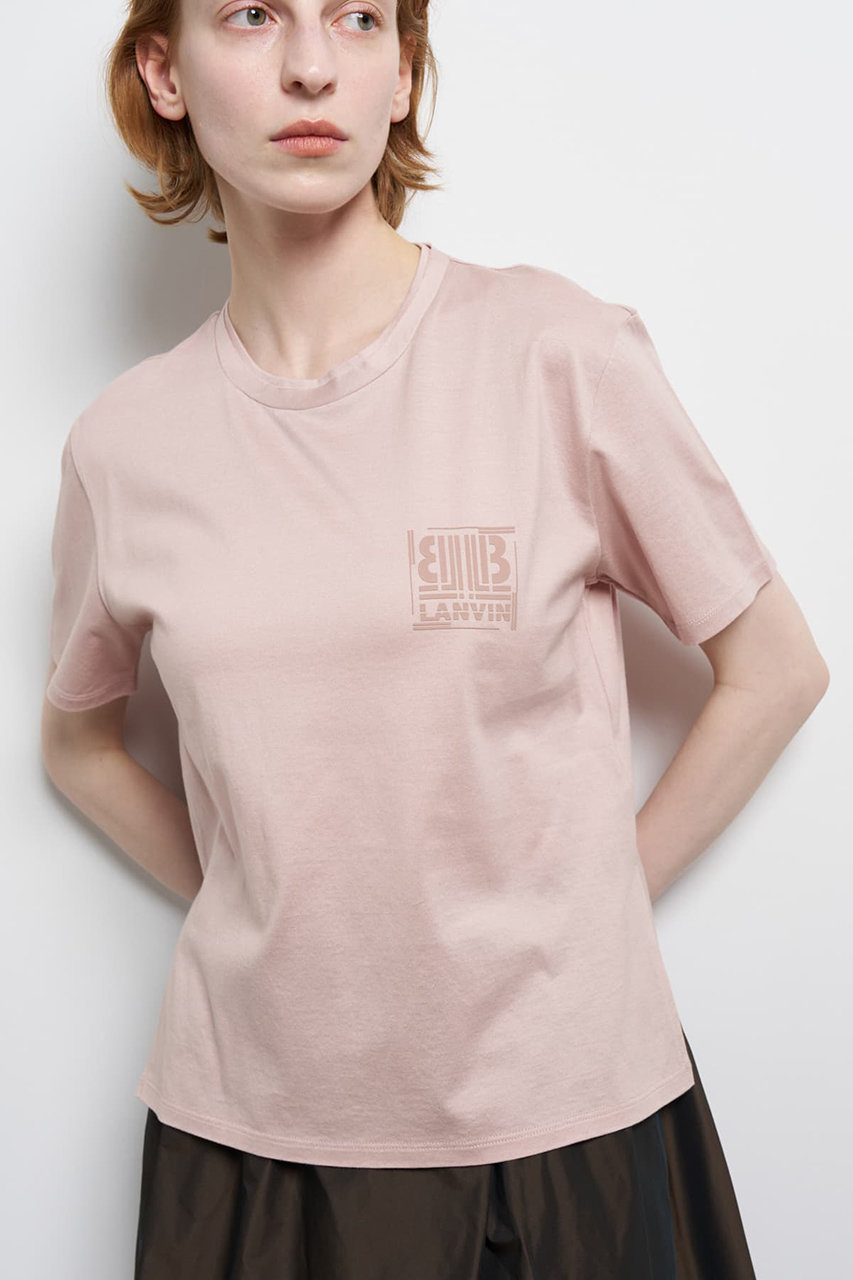 ランバン オン ブルー/LANVIN en Bleuの【予約販売】ワンポイントスクエアロゴＴシャツ(ピンク/3634720)