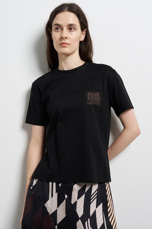 ランバン オン ブルー/LANVIN en Bleuの【予約販売】ワンポイントスクエアロゴＴシャツ