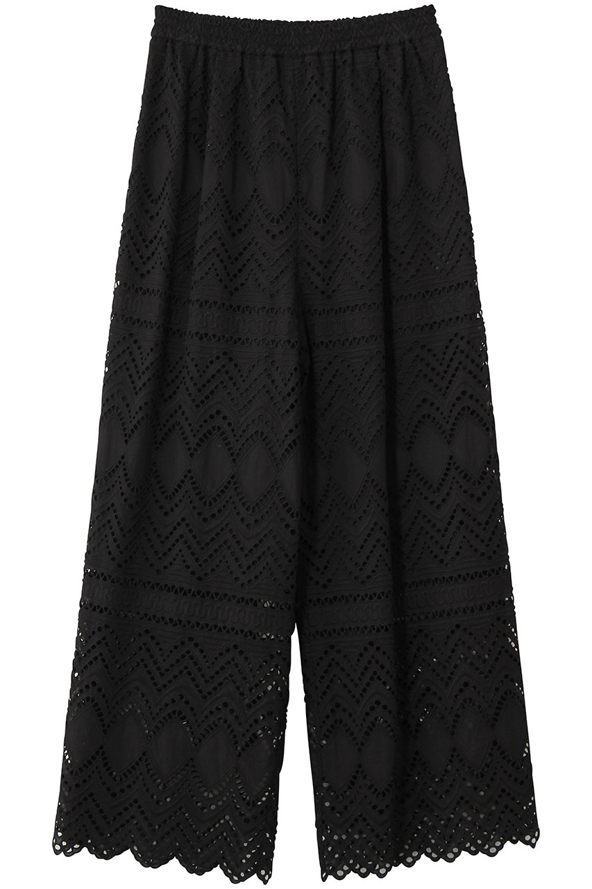 ランバン オン ブルー/LANVIN en Bleuのエンブロイダリーコットンレースパンツ(ブラック/3646413)