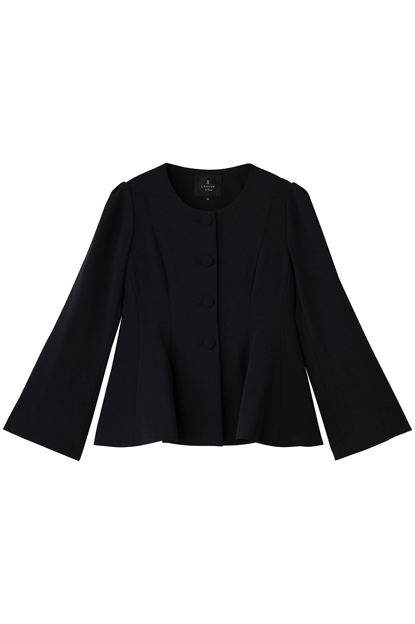 ランバン オン ブルー/LANVIN en Bleuのトリアセテートペプラムジャケット(ネイビー/3616201)