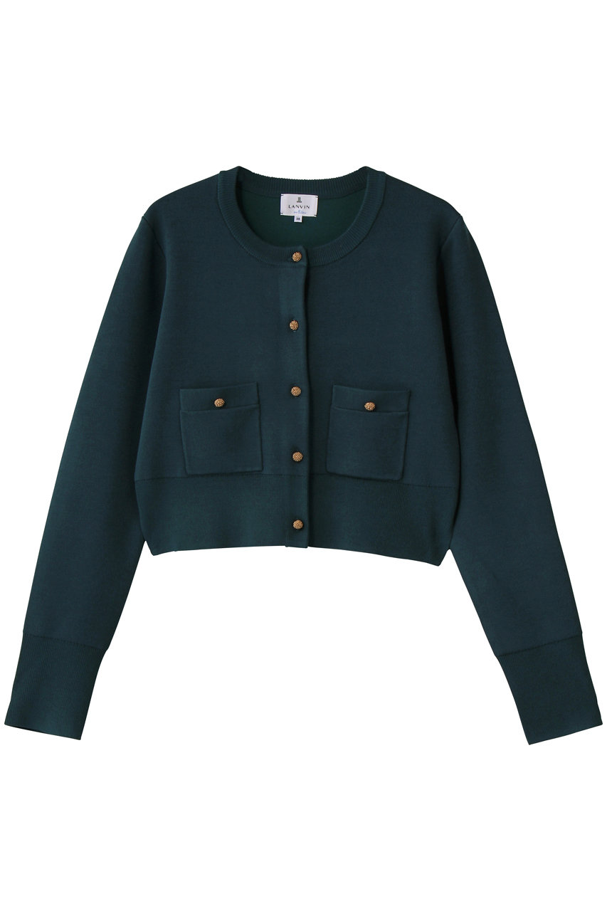 ランバン オン ブルー/LANVIN en Bleuのダブルフェイスショートカーディガン(グリーン/3616801)