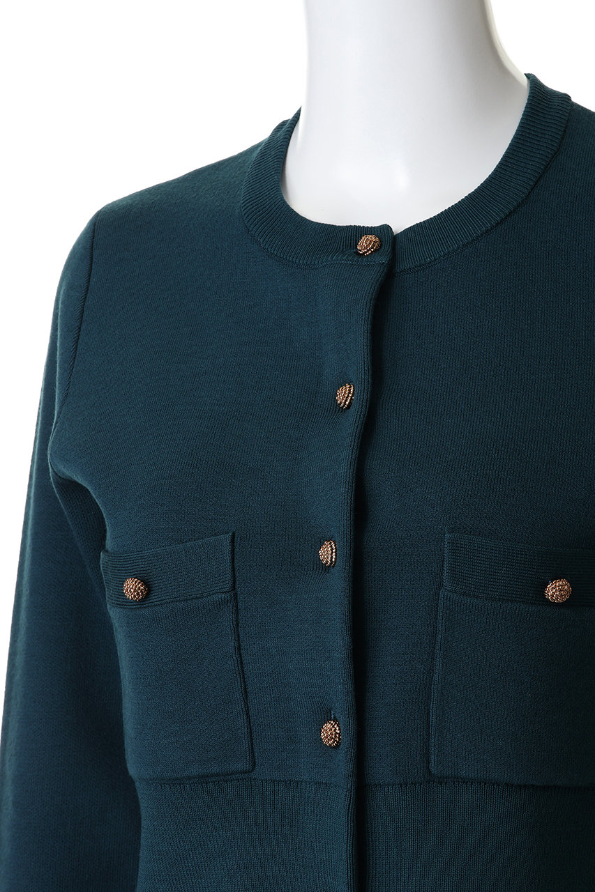 Lanvin en Bleu グリーン　カーディガン LANVIN en Bleu(ランバン オン ブルー)｜ダブルフェイスショート