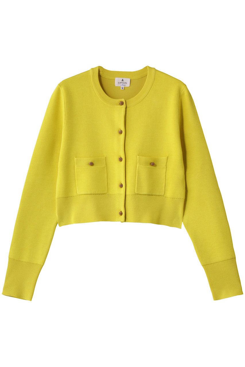 ランバン オン ブルー/LANVIN en Bleuのダブルフェイスショートカーディガン(イエロー/3616801)