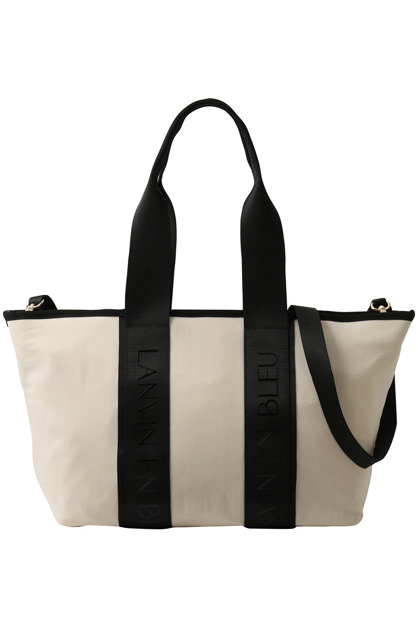 ランバン オン ブルー/LANVIN en Bleuのロゴテープワイドトートバッグ(ベージュ/3616003)