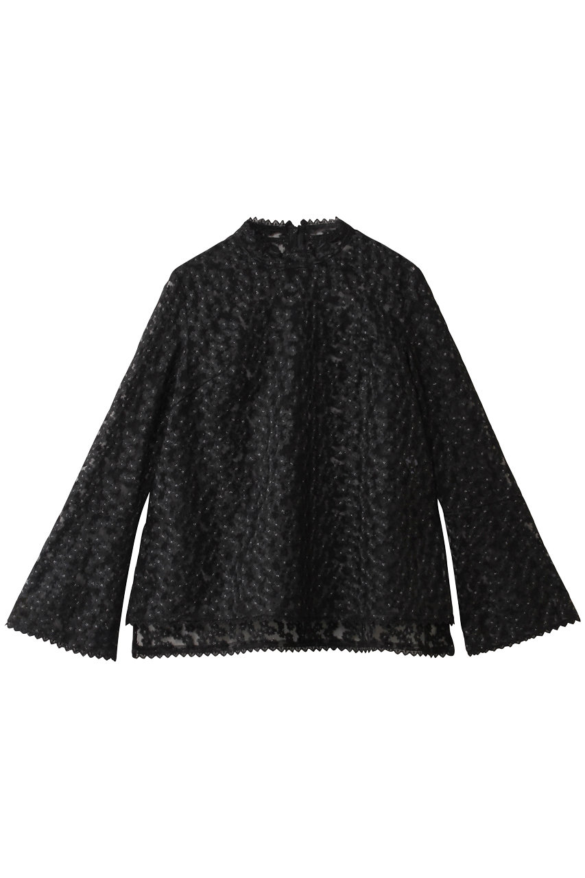 ランバン オン ブルー/LANVIN en Bleuのフラワーチュールブラウス(ブラック/3616604)