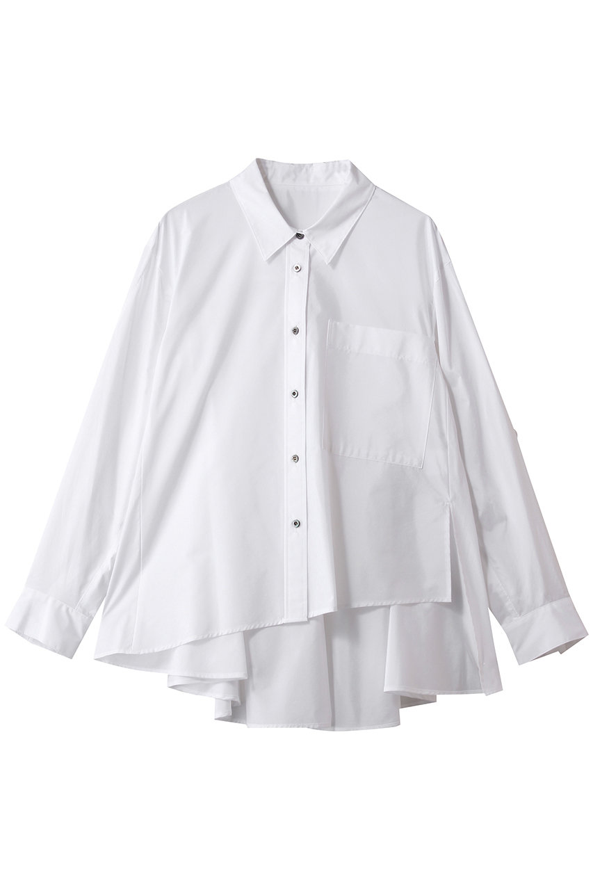 ランバン オン ブルー/LANVIN en Bleuのシルキータイプライターフレアシャツ(オフ/3616624)