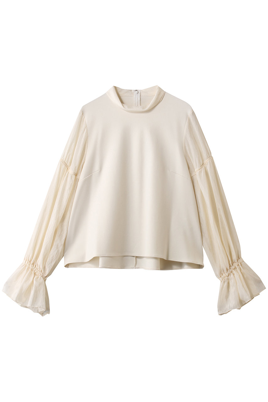 ランバン オン ブルー/LANVIN en Bleuのギャザースリーブコンビカットソー(オフ/3616701)