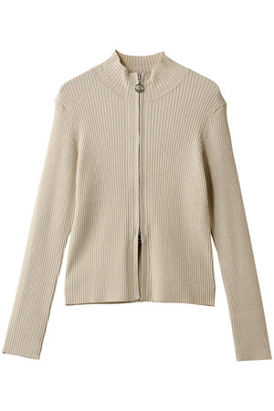 ランバン オン ブルー/LANVIN en Bleuのラメジップアップリブニット(110300/110301)