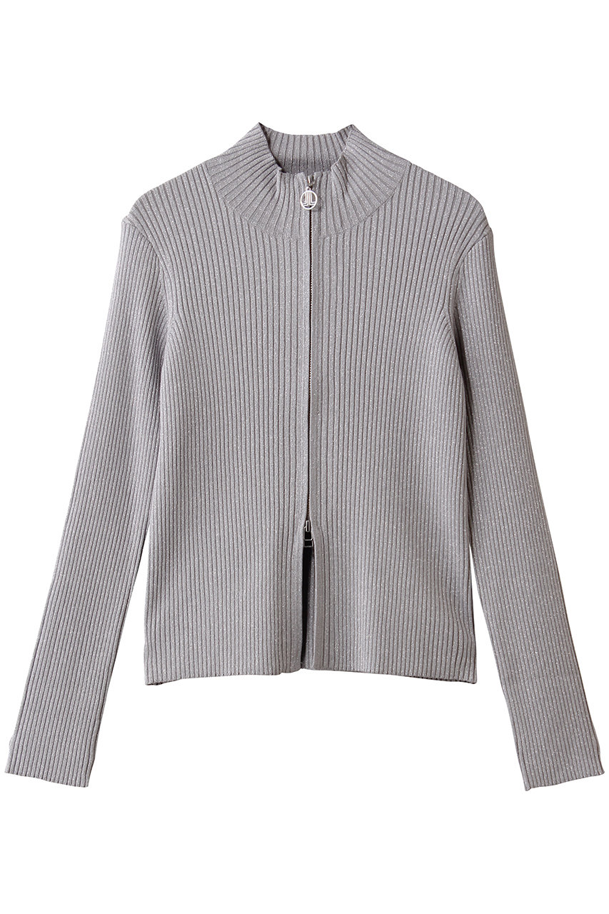 ランバン オン ブルー/LANVIN en Bleuのラメジップアップリブニット(グレー/3616805)