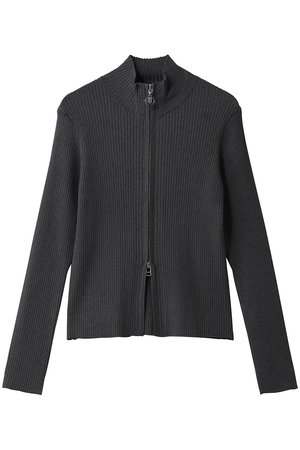 ランバン オン ブルー/LANVIN en Bleuのラメジップアップリブニット(110300/110301)