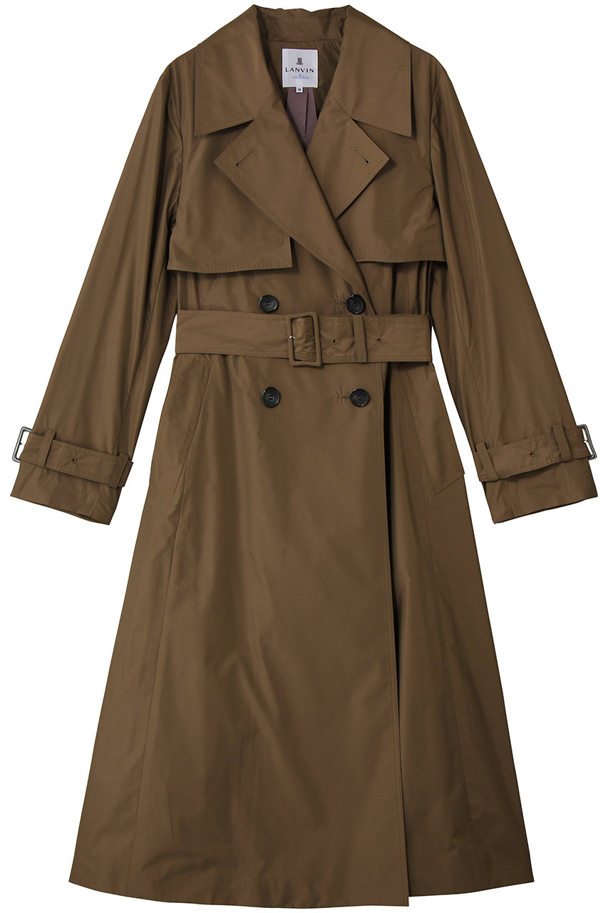 ランバン オン ブルー/LANVIN en Bleuのシルクシャンブレータフタトレンチコート(キャメル/3626102)