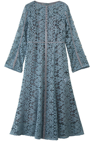 ランバン オン ブルー/LANVIN en Bleuのケミカルレースパイピングワンピース(110500/110503)