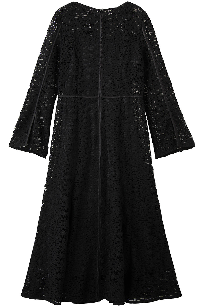 ランバン オン ブルー/LANVIN en Bleuのケミカルレースパイピングワンピース(ブラック/3626304)
