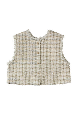 ランバン オン ブルー/LANVIN en Bleuのリボンヤーンツイードショートベスト(110800/110806)