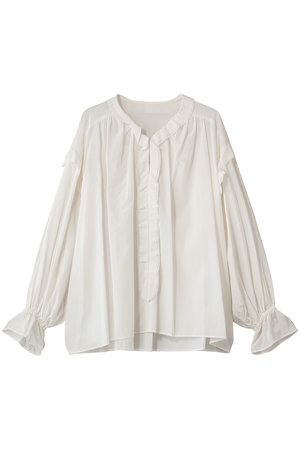 ランバン オン ブルー/LANVIN en Bleuのトリアセローンラッフルブラウス(110400/110403)