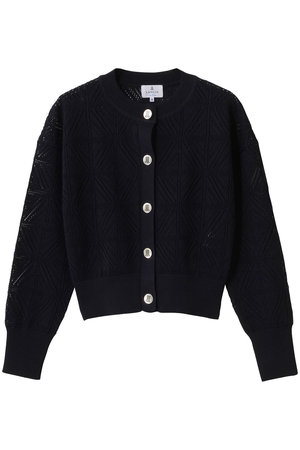ランバン オン ブルー/LANVIN en BleuのJLメタルボタンレースニットカーディガン(110300/110303)