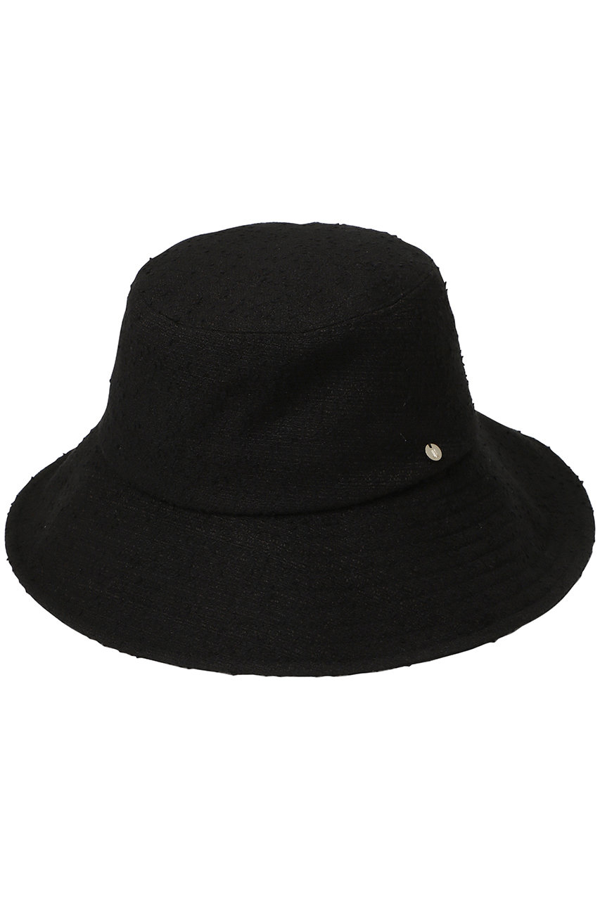 ランバン オン ブルー/LANVIN en Bleuのブライトツイードワイドブリムハット(ブラック/3628040)
