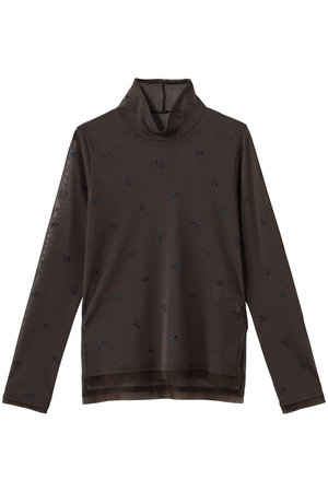 ランバン オン ブルー/LANVIN en Bleuのフラワー刺しゅうチュールカットソー(110100/110103)