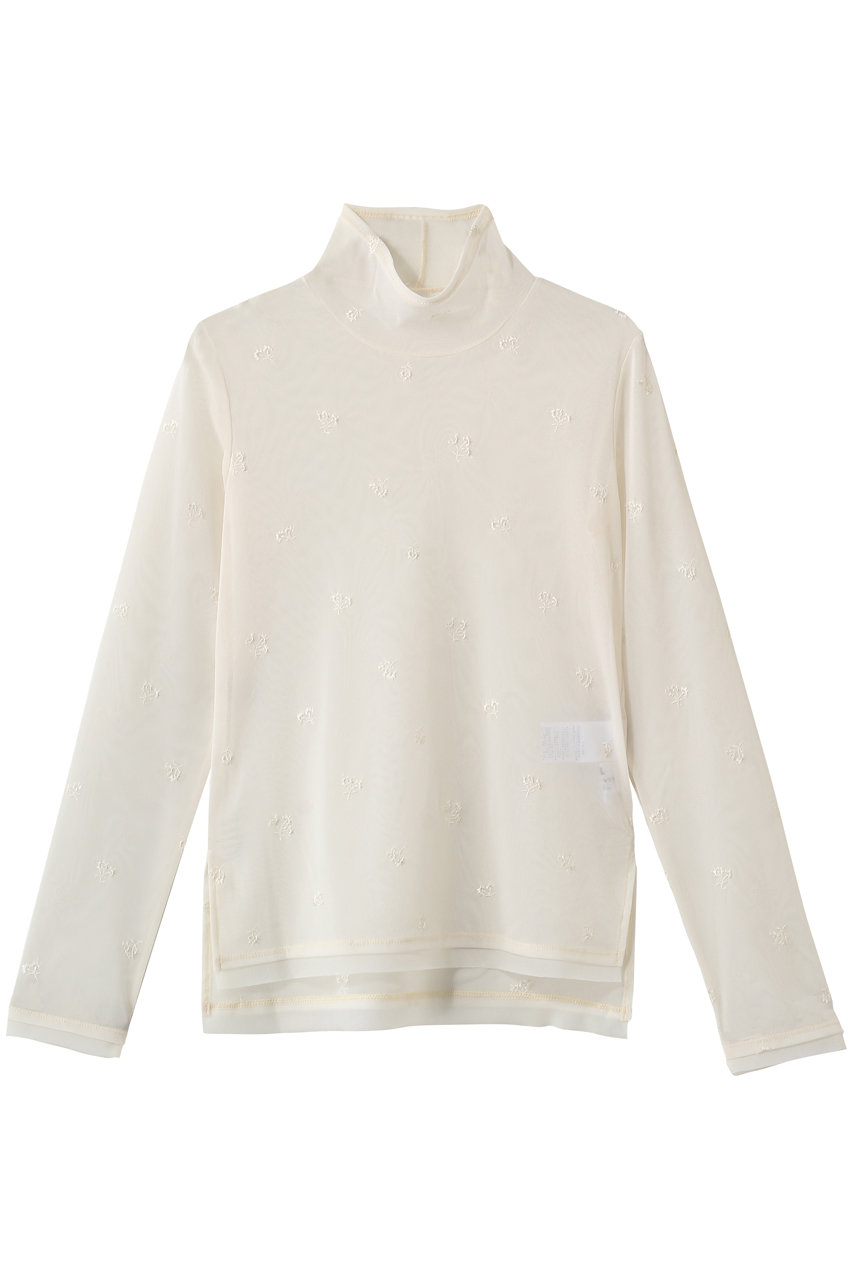 ランバン オン ブルー/LANVIN en Bleuのフラワー刺しゅうチュールカットソー(オフ/3626703)