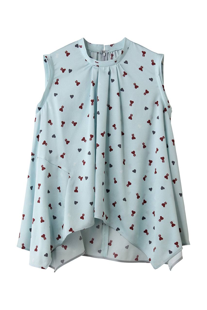 ランバン オン ブルー/LANVIN en BleuのMarina dot/Heartブラウス(グリーン/3626608)