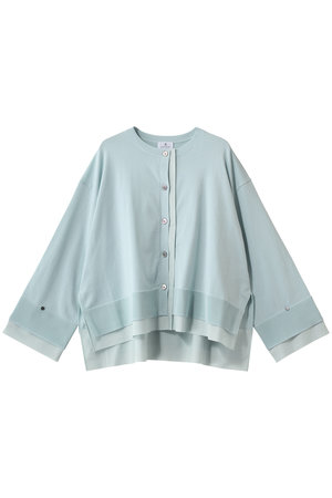 ランバン オン ブルー/LANVIN en Bleuのシャツトリムニットコンビカーディガン(110300/110303)