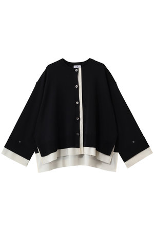 ランバン オン ブルー/LANVIN en Bleuのシャツトリムニットコンビカーディガン(110300/110303)