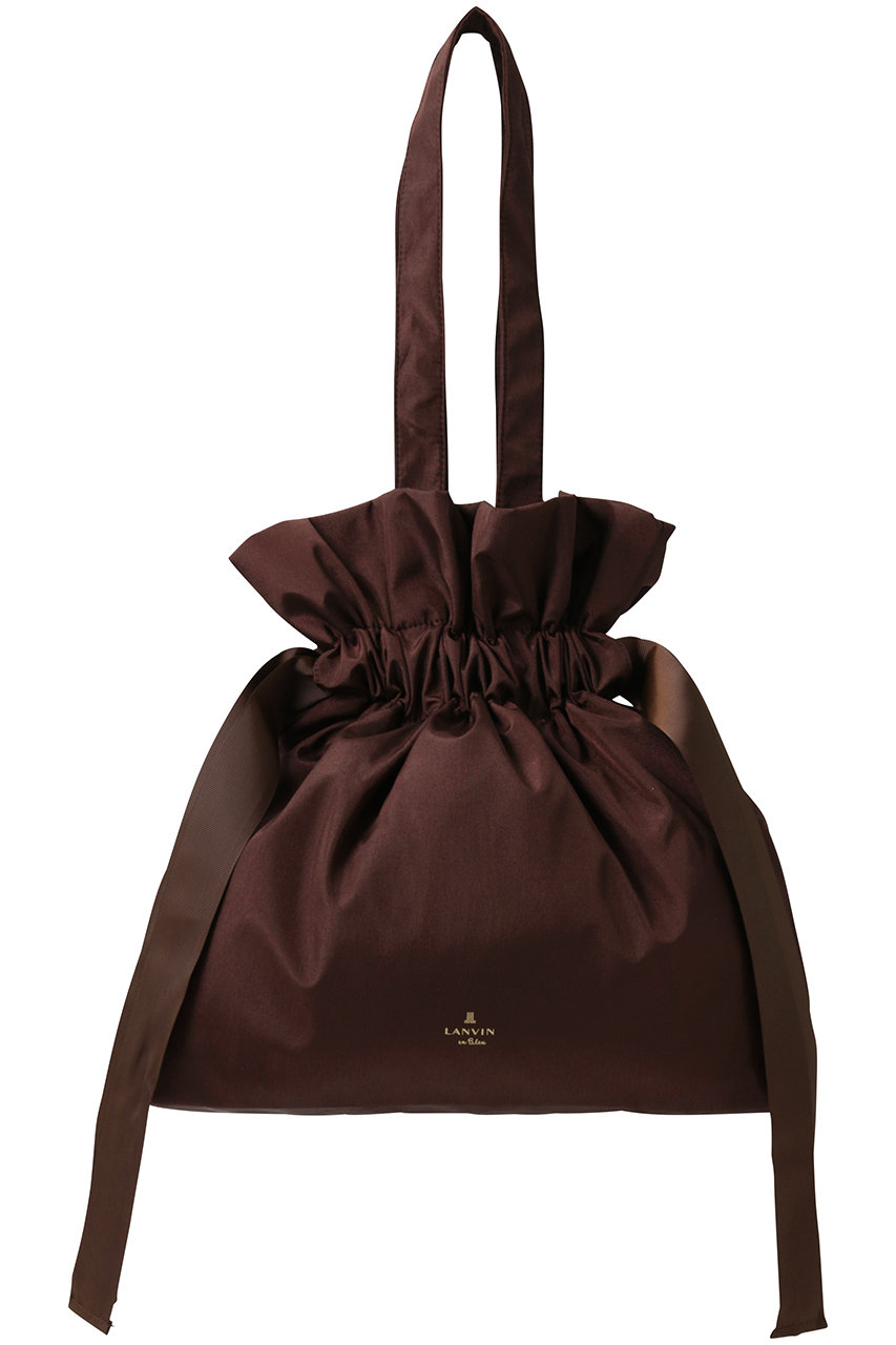 ランバン オン ブルー/LANVIN en Bleuのグログランギャザートートバッグ(ブラウン/3634008)
