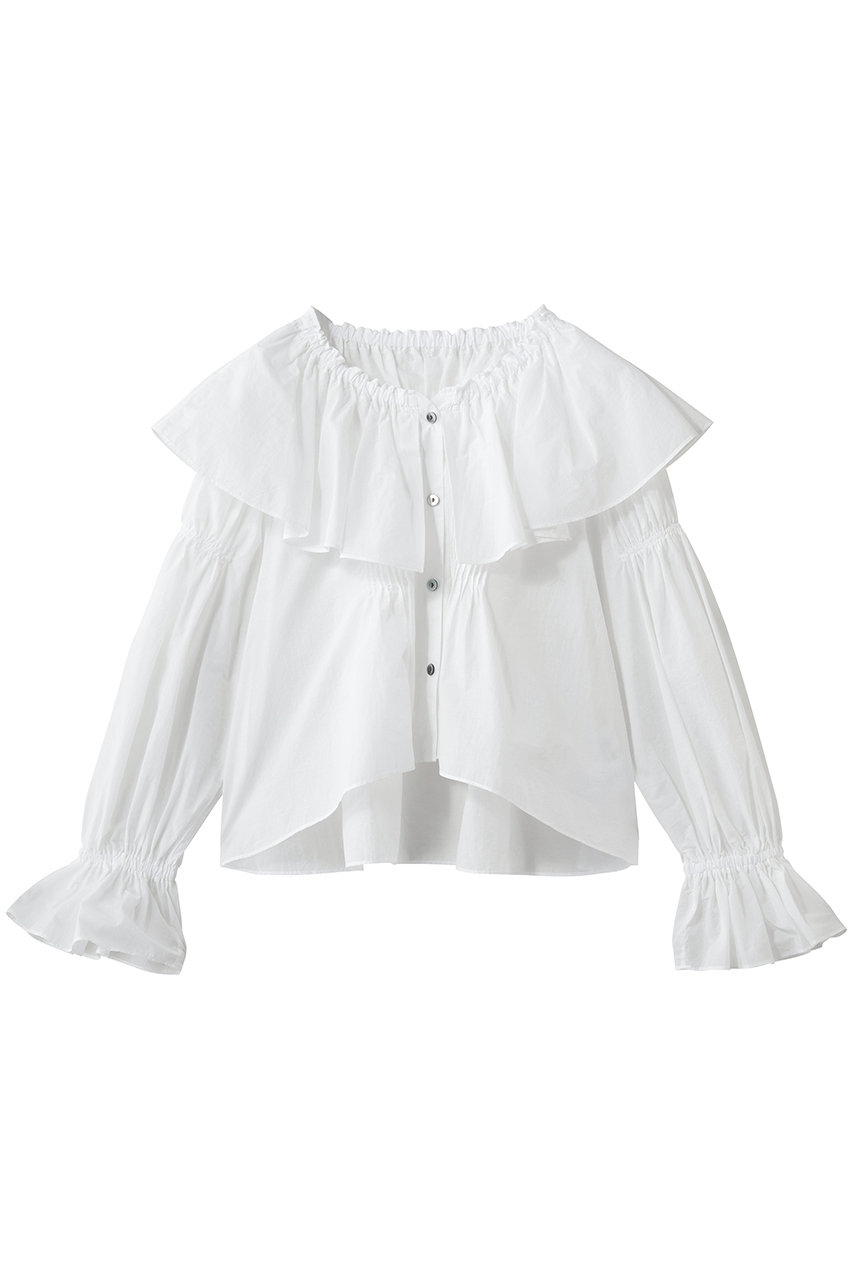 ランバン オン ブルー/LANVIN en Bleuのギャザーフリルブラウス(オフ/3636626)