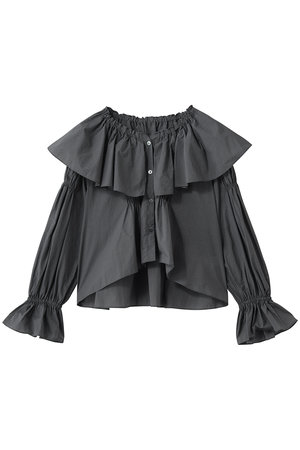 ランバン オン ブルー/LANVIN en Bleuのギャザーフリルブラウス(110400/110403)