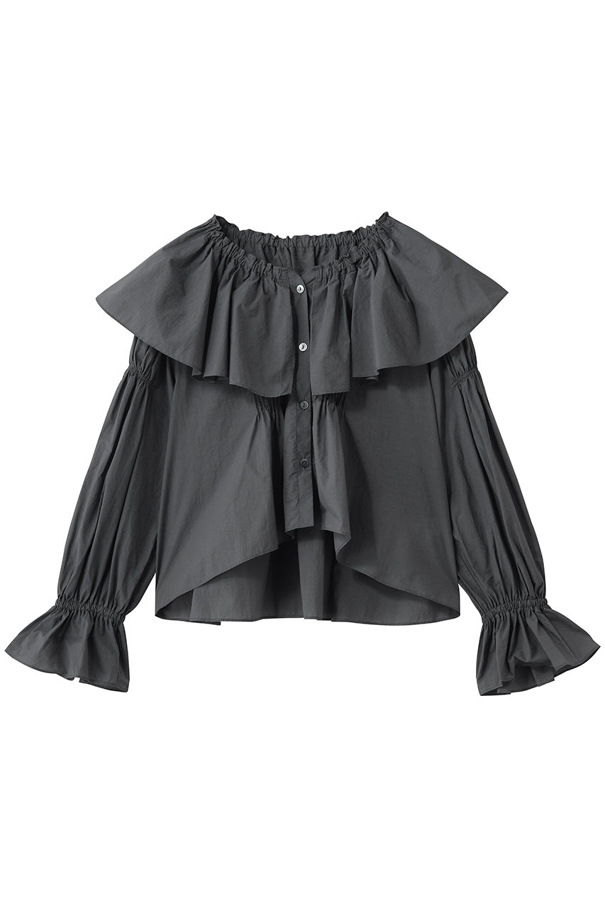 ランバン オン ブルー/LANVIN en Bleuのギャザーフリルブラウス(グレー/3636626)