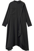 シルキーツイルドレープシャツワンピース