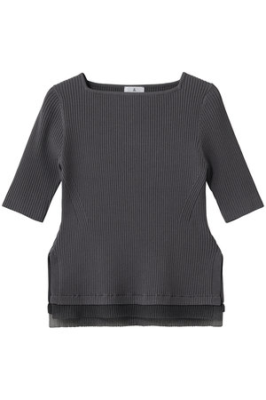 ランバン オン ブルー/LANVIN en Bleuのスクエアネックリブニット(110300/110301)