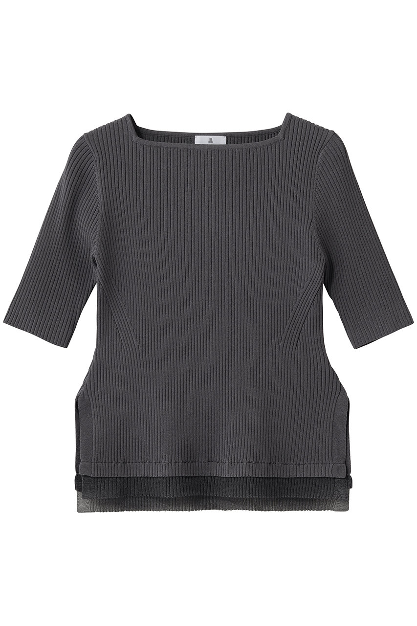 ランバン オン ブルー/LANVIN en Bleuのスクエアネックリブニット(グレー/3636804)