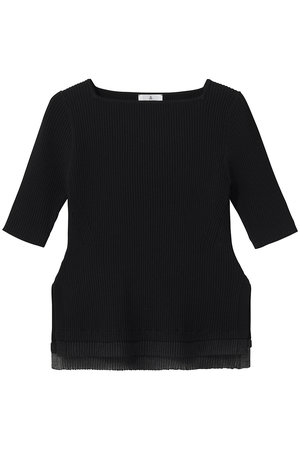 ランバン オン ブルー/LANVIN en Bleuのスクエアネックリブニット(110300/110301)