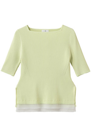 ランバン オン ブルー/LANVIN en Bleuのスクエアネックリブニット(110300/110301)