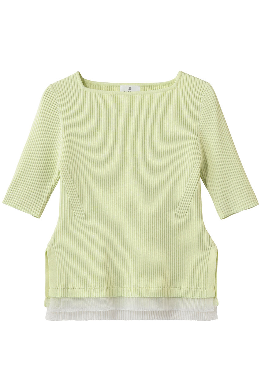 ランバン オン ブルー/LANVIN en Bleuのスクエアネックリブニット(イエロー/3636804)