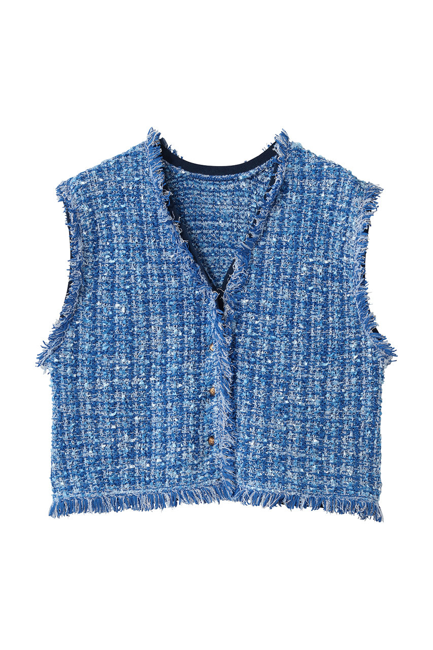 ランバン オン ブルー/LANVIN en Bleuのニットツイードベスト(ブルー/3636814)