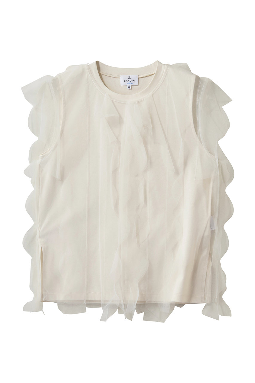 ランバン オン ブルー/LANVIN en Bleuのチュールレイヤードノースリーブカットソー(オフ/3636702)