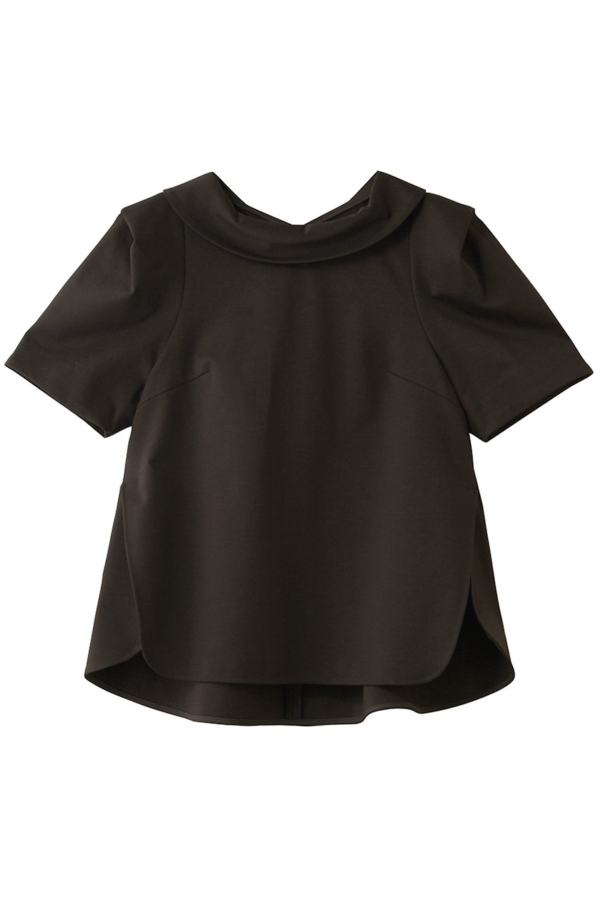 ランバン オン ブルー/LANVIN en Bleuのコットンコンプレッシャーロールカラーブラウス(ブラウン/3636614)