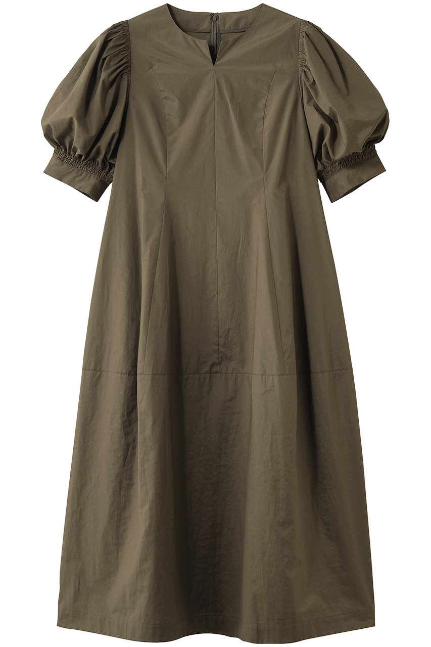 ランバン オン ブルー/LANVIN en Bleuのタイプライターパフスリーブワンピース(カーキ/3646323)