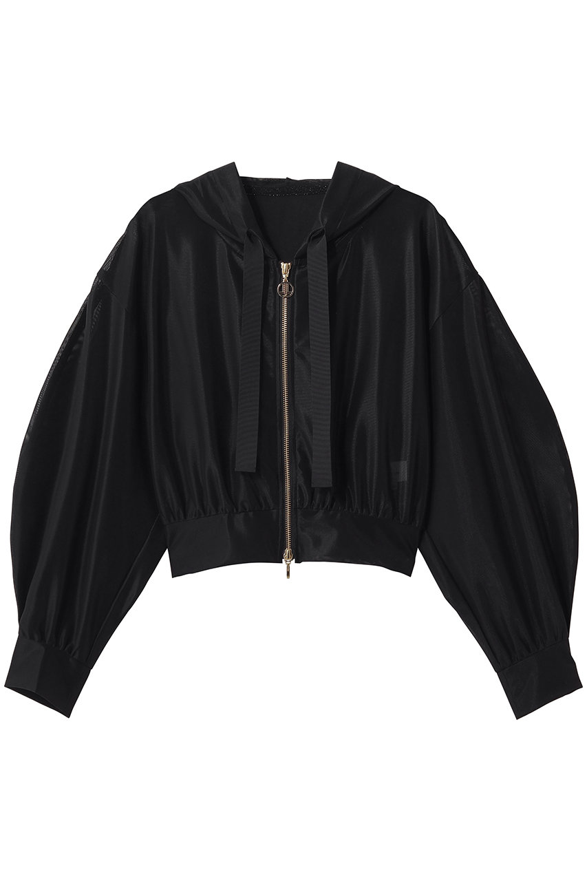 ランバン オン ブルー/LANVIN en Bleuのサテンラッセルフーディー(ブラック/3646618)