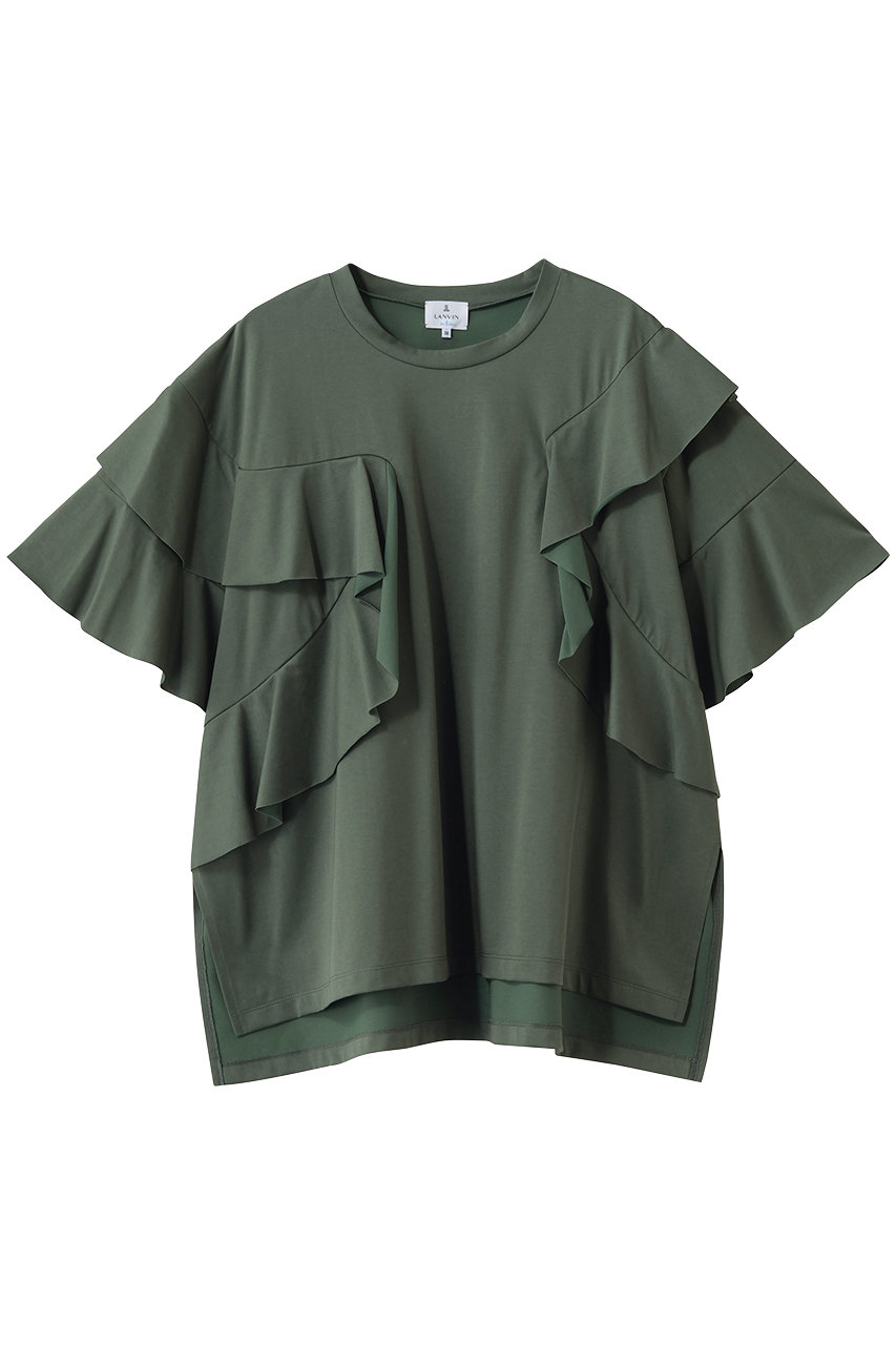 ランバン オン ブルー/LANVIN en Bleuのアシンメフリルカットソー(カーキ/3646709)