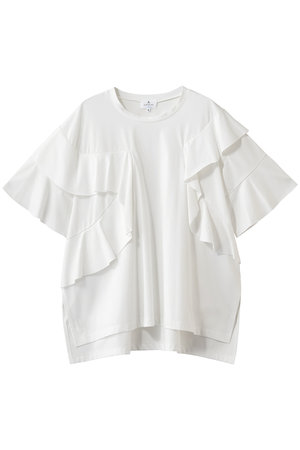 ランバン オン ブルー/LANVIN en Bleuのアシンメフリルカットソー(110100/110102)