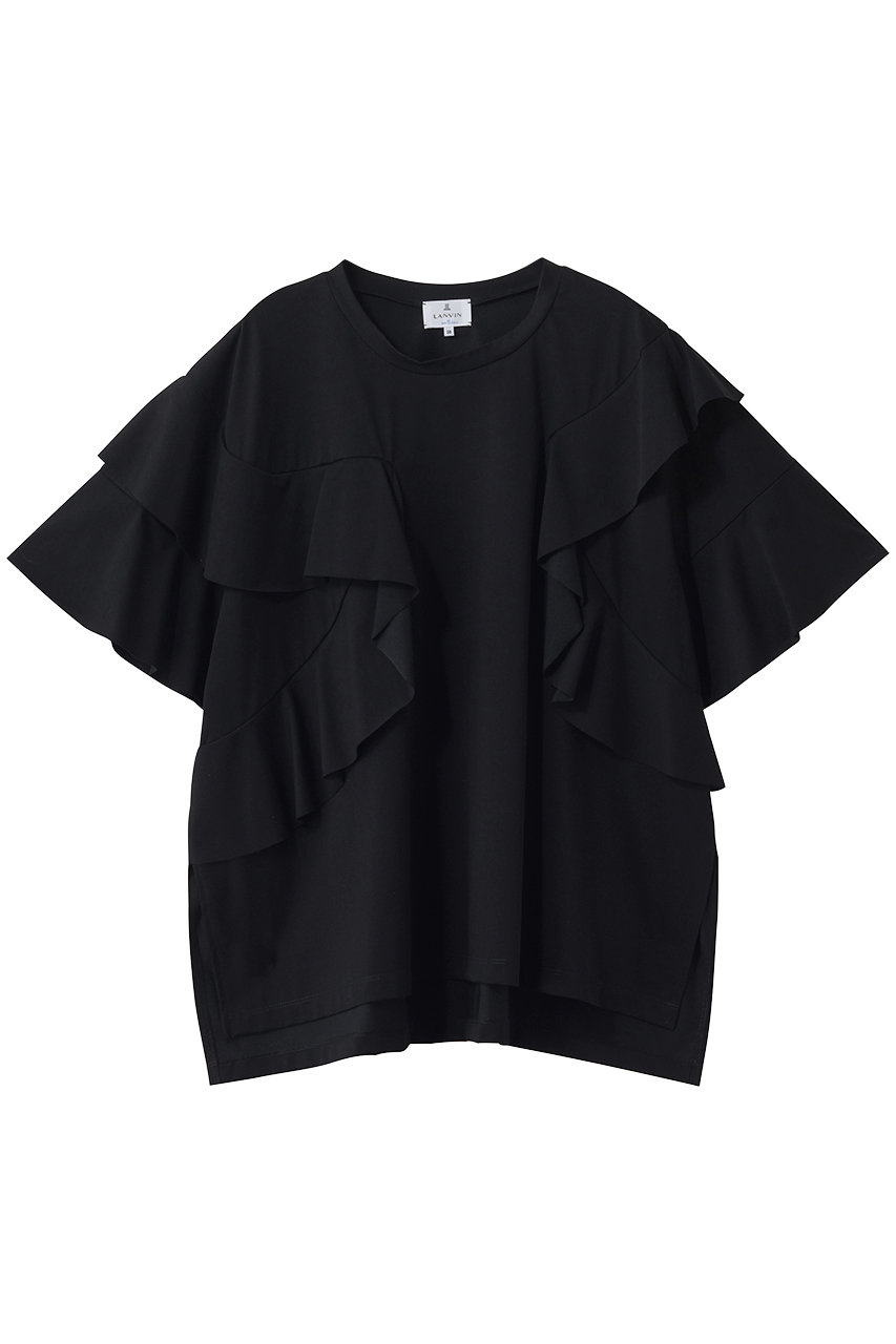 ランバン オン ブルー/LANVIN en Bleuのアシンメフリルカットソー(ブラック/3646709)