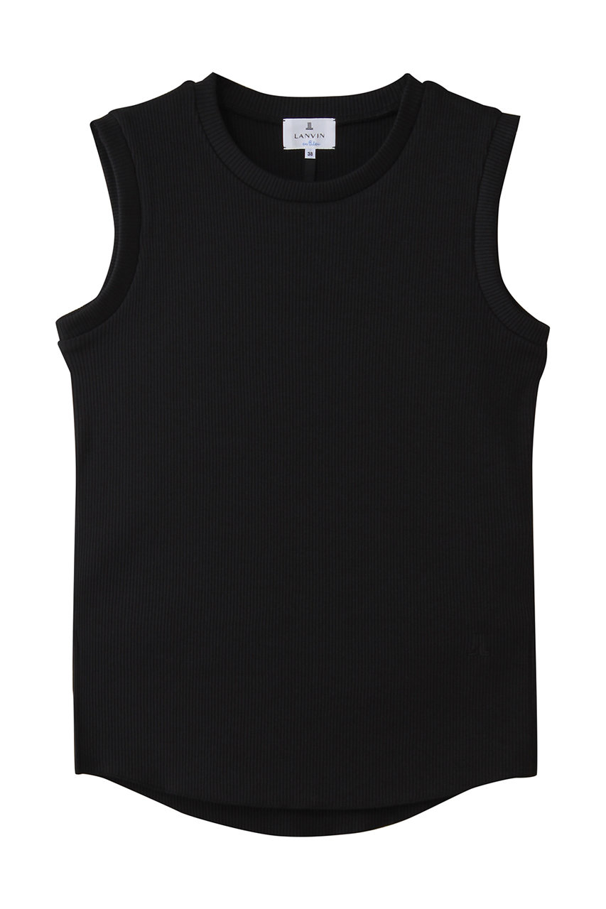 ランバン オン ブルー/LANVIN en Bleuのテレコタンクトップ(ブラック/3646710)