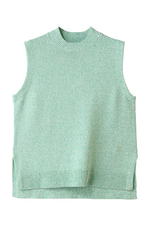 ランバン オン ブルー/LANVIN en Bleuのメランジノースリーブニット(110300/110301)