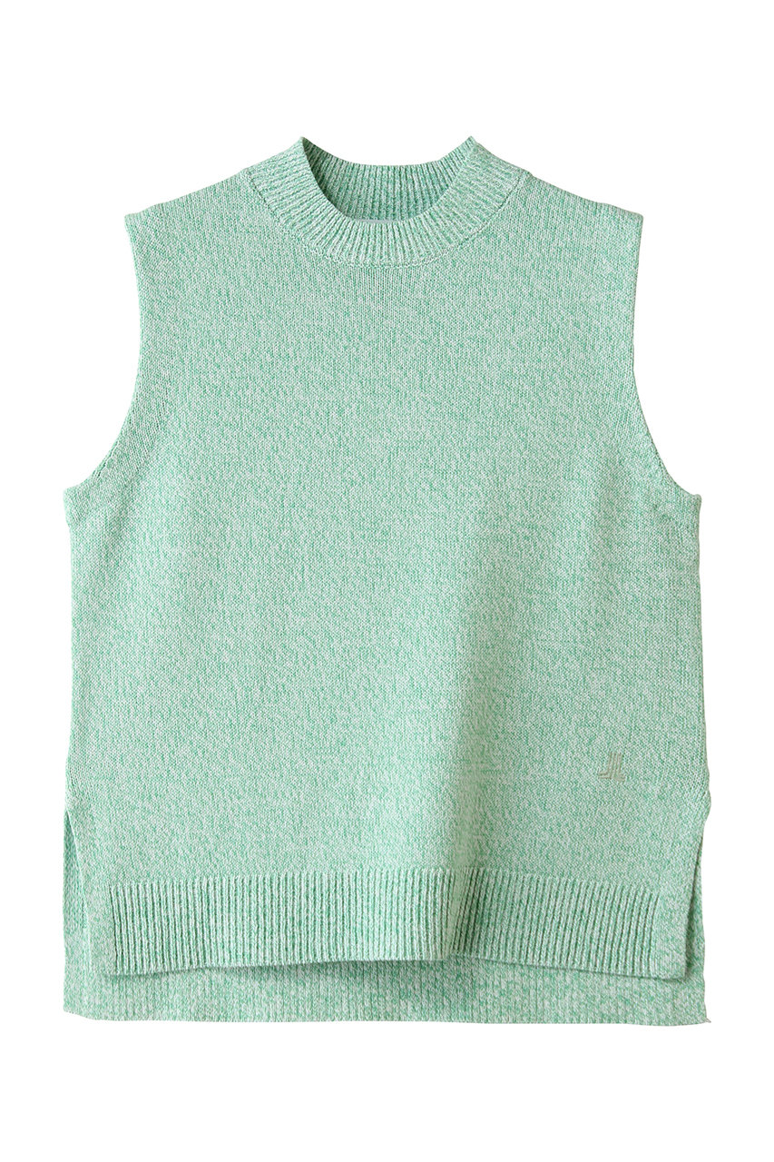 LANVIN en Bleu メランジノースリーブニット (グリーン, 38) ランバン オン ブルー ELLE SHOP